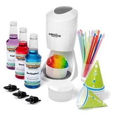 Machine Kit – 3 Flavors, 25 Cups, Straws, Pourers, Ice 4 Fl Oz (Pack of 4)