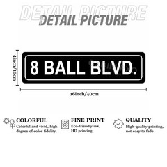 8 Ball Blvd Street Sign Metal Tin Billiards Pool Cue Pool Table Darts Signs R…