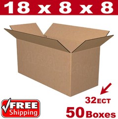 50 – 18x8x8 Cardboard Boxes Mailing Packing Shipping Box Corrugated Carton