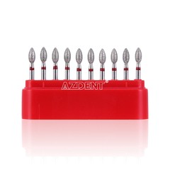 10pcs/Kit AZDENT Dental Diamond Burs Football #368-023F #379-023F Fine Red