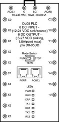 AutomationDirect D0-05DD DirectLogic PLC, 100-240VAC pwr, 8 DC ins, 6 DC outs.