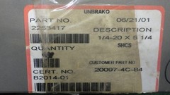 1/4-20 x 5-1/4 Socket Head Cap Screw 1 piece