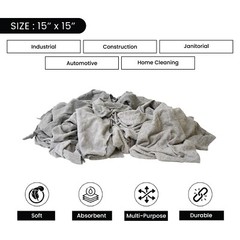 Gray Knit T-Shirt 100% Cotton Cleaning Rags 50 lbs. Box – Multipurpose Cleaning