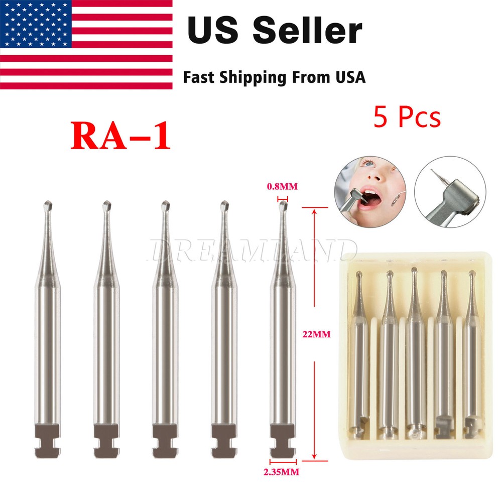 8 Types Dental Round Carbide Bur for Slow Speed Latch Type RA 1# – 8# Burs USA