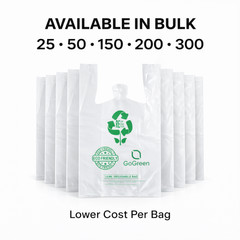 Clear Plastic T-Shirt Grocery Bags 3 Mil Heavy Duty Reusable 1/6 21×6.5×11.5