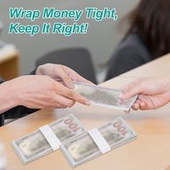 200Pcs Money Band Dollar Money Bill Wrapper Self-Adhesive Bill Band White