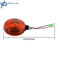 Red/Amber Round Side Marker Light Lamp Dual Face Turn Signal 2 PCS For Tractor