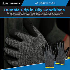 Sandbaggy A6 Cut Resistant Work Safety Gloves – Nitrile Coated Palm