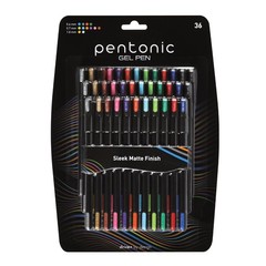 Pentonic Gel Pens, 36 Count, Assorted Colored Ink (12 36
