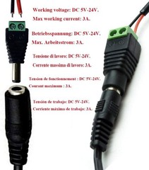 5.5mm x 2.1mm DC Barrel Jack Connector – 12V/5V-24V Adapter with Female Socke…