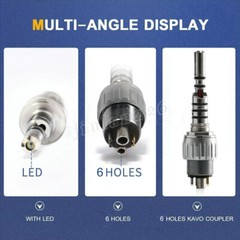 6-Hole Quick Coupler with LED Light for KaVo Fiber Optic Dental Handpiece
