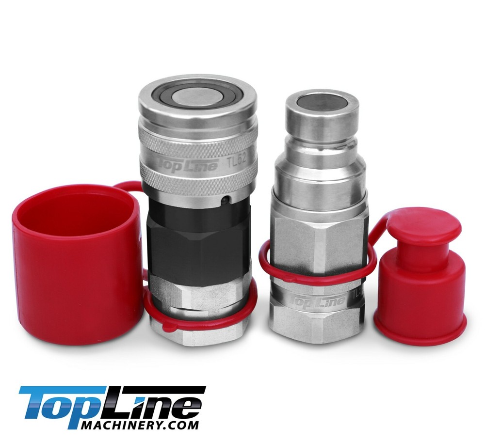 TL50 1″ NPT Thread 3/4″ Flat Face High Flow Hydraulic Quick Connect Coupler Set
