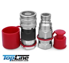 TL50 1″ NPT Thread 3/4″ Flat Face High Flow Hydraulic Quick Connect Coupler Set