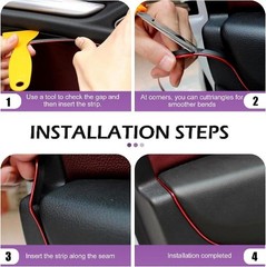 33ft Self-Adhesive Automotive Interior Trim Strips for Door Dash Color: Purple