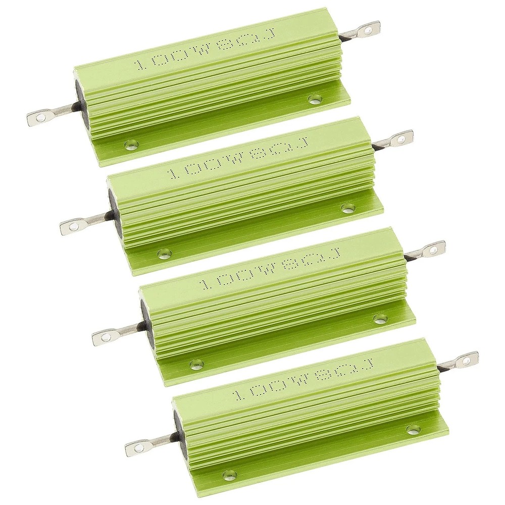 4 Pack 100W 8 Ohm Resistor Wirewound Resistors, Aluminum Case Chassis Mounted…