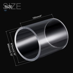 Acrylic Pipe Rigid Round Tube Clear 70mm ID 80mm OD 100mm