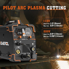 200A Gas Mig/Gasless MIG/HF Tig/Stick/Cut/Spot 6 in 1 Welding Machine Aluminum W
