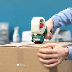 General Purpose Packing Tape Gun with Foam Handle, Clear1.88 in x 55 yd, 2 Rolls