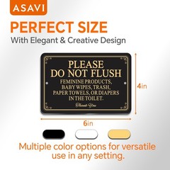 Please Do Not Flush Sign – 6×4 Inch Acrylic Bathroom Sign Waterproof & Durabl…
