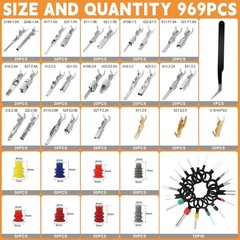 969Pcs Automotive Pin Connectors Kit,28 Types Electrical Terminal Pins Kit..