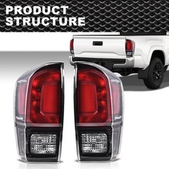 Pair Rear Tail Light Assembly Black Housing w/o Bulbs Toyota Tacoma 2016-2021
