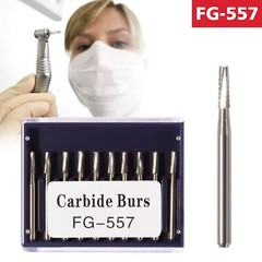 100X FG 557 Carbide Burs – Friction Grip for High-Speed Handpieces, Midwest Type