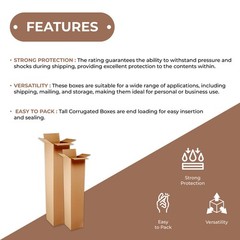 6 x 6 x 40″ – Tall Corrugated Boxes, ECT-32, 25/pack