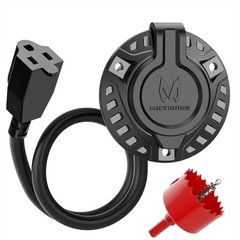 MICTUNING 15 Amp RV Power Connection Kit Includes Inlet & 18 Inch Cable New
