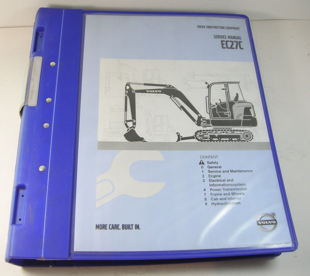 VOLVO EC27C Compact Excavator Tractor Service Shop Repair Manual Book Catalog