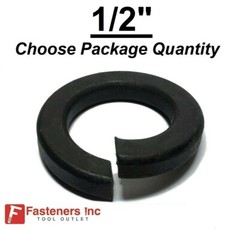 1/2″ Plain Black Steel Low Carbon Standard Split Lock Washers (Pick Quantity)