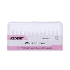 36pcs AZDENT Dental Flame White Stone Polishing FG Burs Abrasion Point Bur FL2