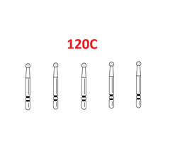 Premier Dental TWO STRIPER Diamond 120 – Round Coarse Burs 5/Pk