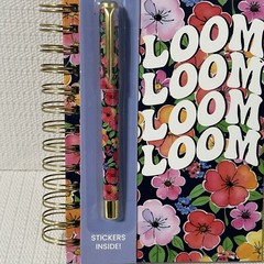BLOOM Hardcover Spiral Notebook Journal Pen Sticker Set Colorful Lined Flowers