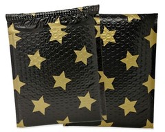 6×10 Tropical, Black/Gold Star, Polka Dots, Clouds Poly Bubble Shipping Mailers