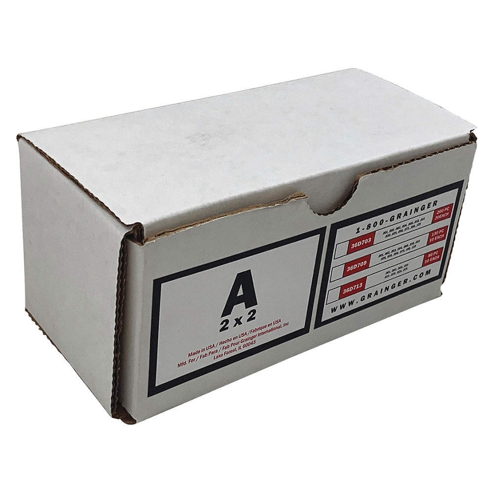 GRAINGER APPROVED 36D713 Slotted Shim Assortment,Tabbed,80 pcs 36D713