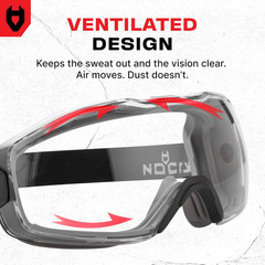 Nocry anti Fog Safety Goggles over Glasses for Men and Women — ANSI Z87.1 Premiu