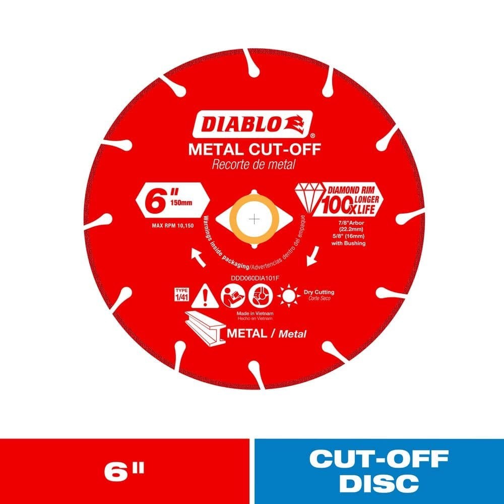 Diablo 6 in. Diamond Metal Cut-Off Wheel 0.047 in. x 7/8 in. 1 pk