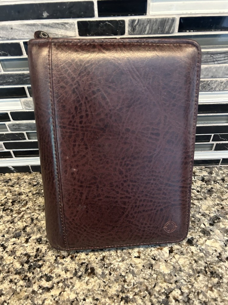 Franklin Covey Americana 6 Ring Full Zip Planner Leather Mahogany/Brown