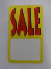 500 Red / Yellow / White SALE Unstrung Merchandise Sale Price Tags