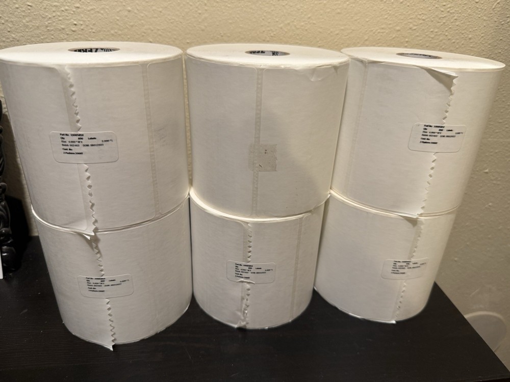 (6) Rolls of Genuine ZEBRA (4″ x 3″) Thermal Labels 890 Count Per Roll 2000T