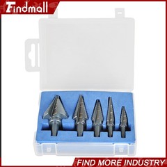 Findmall 5 Pack Oxide M2 Multiple Hole 50 Sizes 1/8- 1-3/8″ HSS Step Drill Bit
