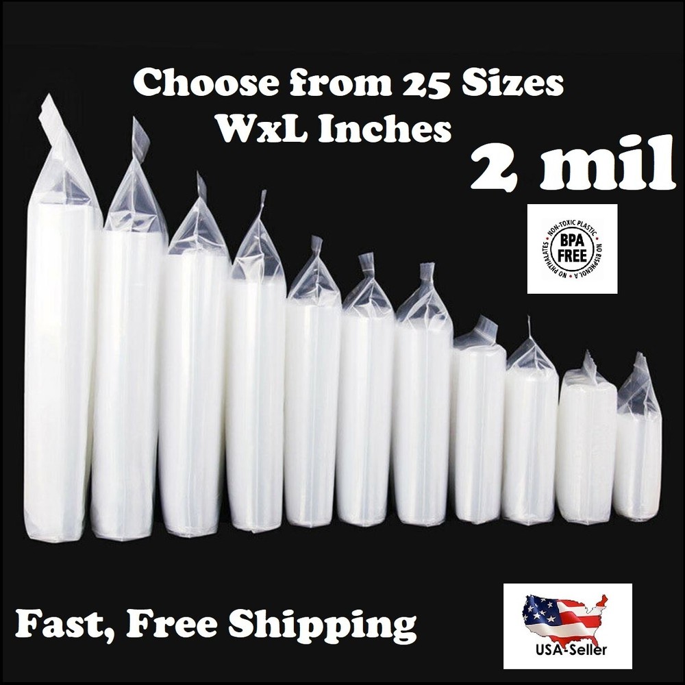 Clear Reclosable Zip Seal Bag Plastic 2 Mil Lock Bags Jewelry Zipper Baggie 2Mil