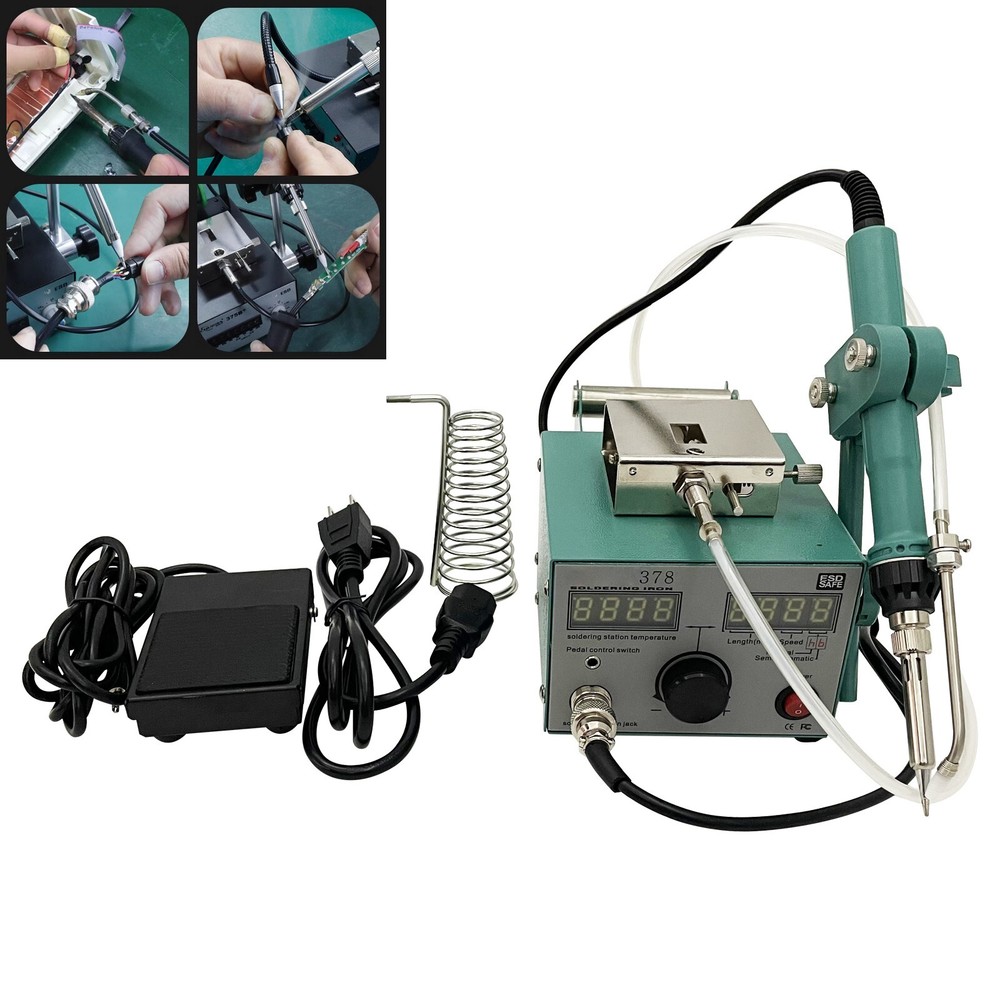 110V CXG378 Semi-automatic Feed Tin Spot Welder Soldering Table with Foot Switch