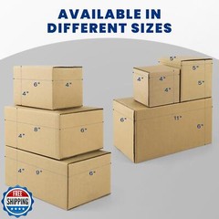 Golden State Art, Shipping 8x8x8 Box, Cardboard Corrugated Square Mailer For