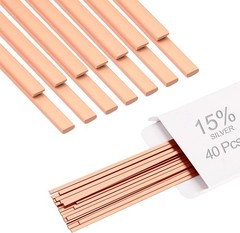 15% Silver Brazing Rods AWS Bcup-5 40 Sticks Silver Solder Phos Copper Brazing A
