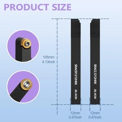 12PCS 1/2 Lathe Holder Kit, 2x SRACR/L1212H06, 10x RCMT0602 Round Inserts