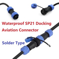 SP21 2/3/4/5Pin Docking Cable Connector Plug & Socket Waterproof Soldering Joint