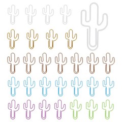 30Pcs Paper Clip, Cactus Shape Paper Clip Small Cute Bookmarks, Multicolor
