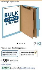 Blue Summit Supplies 30 Letter Size Light Blue Classification Folders, 2…