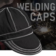 YESWELDER Reversible 8-Panel Welding Cap 8 oz FR 100% Cotton Lining All Black